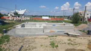 Монолитная плита с ростверком